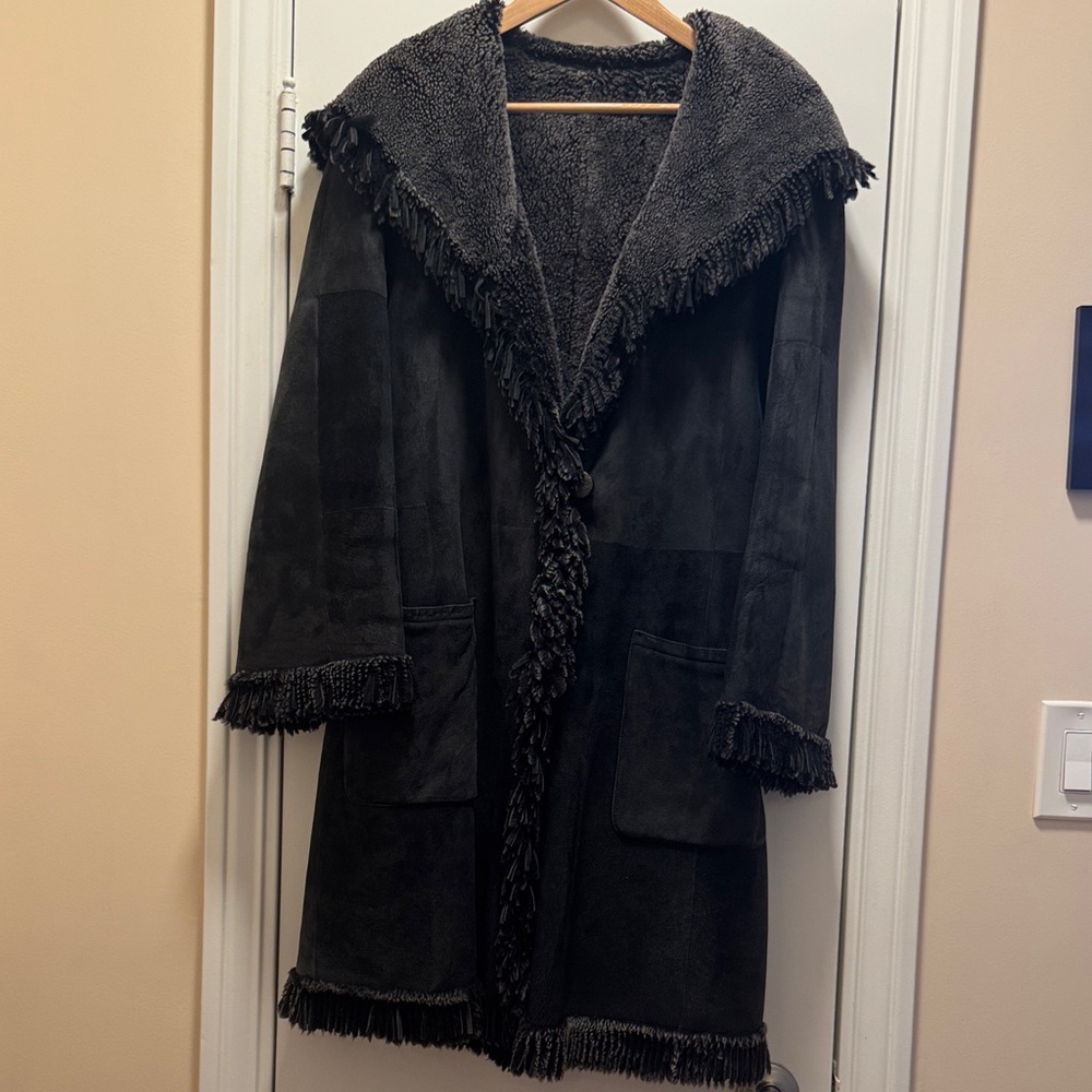 Women's Black Shearling Coat